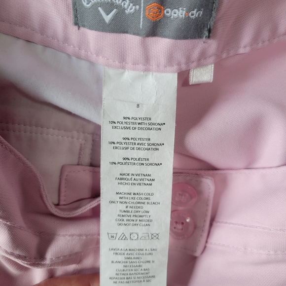 Callaway Opti•Dri Golf Shorts 8 Pink Bermuda Length Like New Condition - Picture 7 of 10